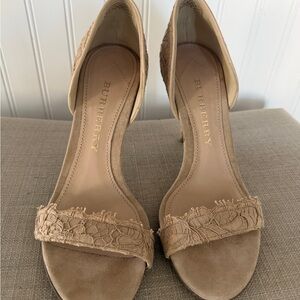 Burberry Nude Suede Lace Stiletto - 38 - $825